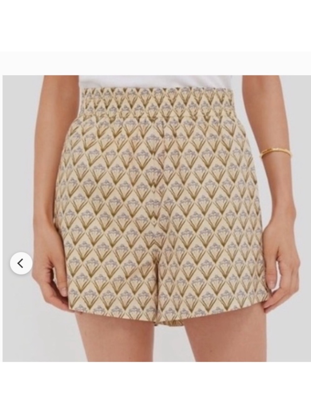 Hyacinth House Tuckernuck Women’s Yellow Patterned Elastic-Waist Shorts